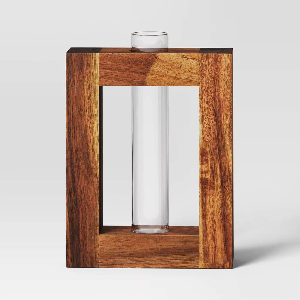 Propagation Vessel Rectangle with Wood Base