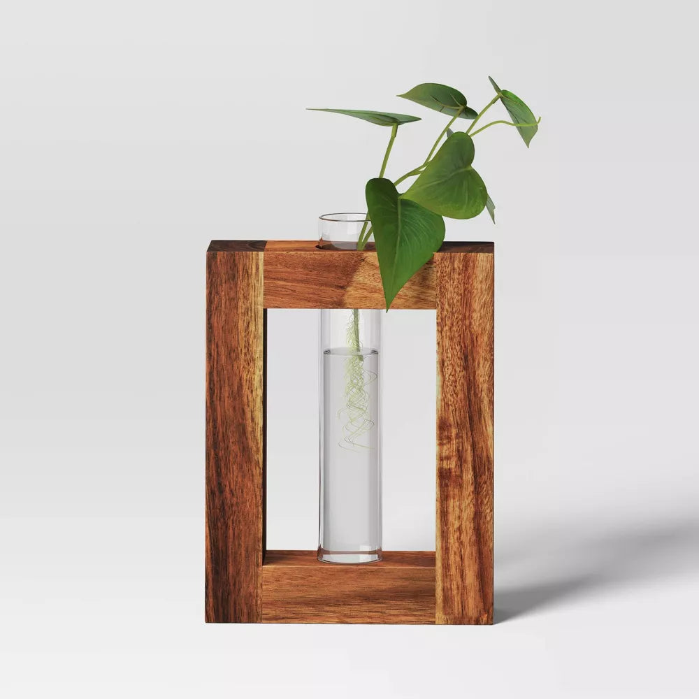 Propagation Vessel Rectangle with Wood Base